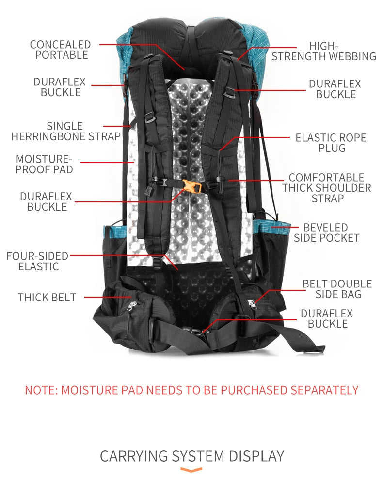 Lightweight, Water-Resistant 40+16L Pack - Z A F L U X X - E M P I R E