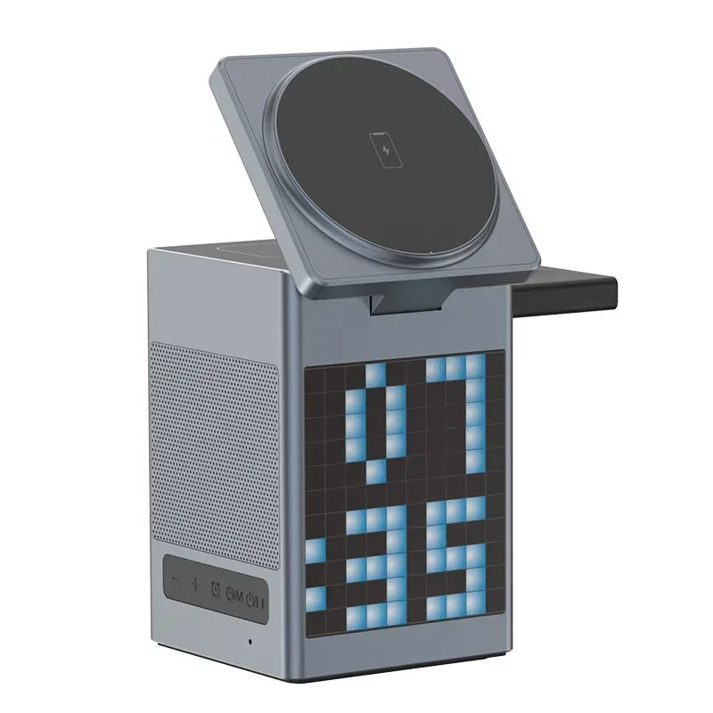 Multifunctional 6 in 1 Magnetic Wireless Charger Speaker Alarm Clock - Z A F L U X X - E M P I R E