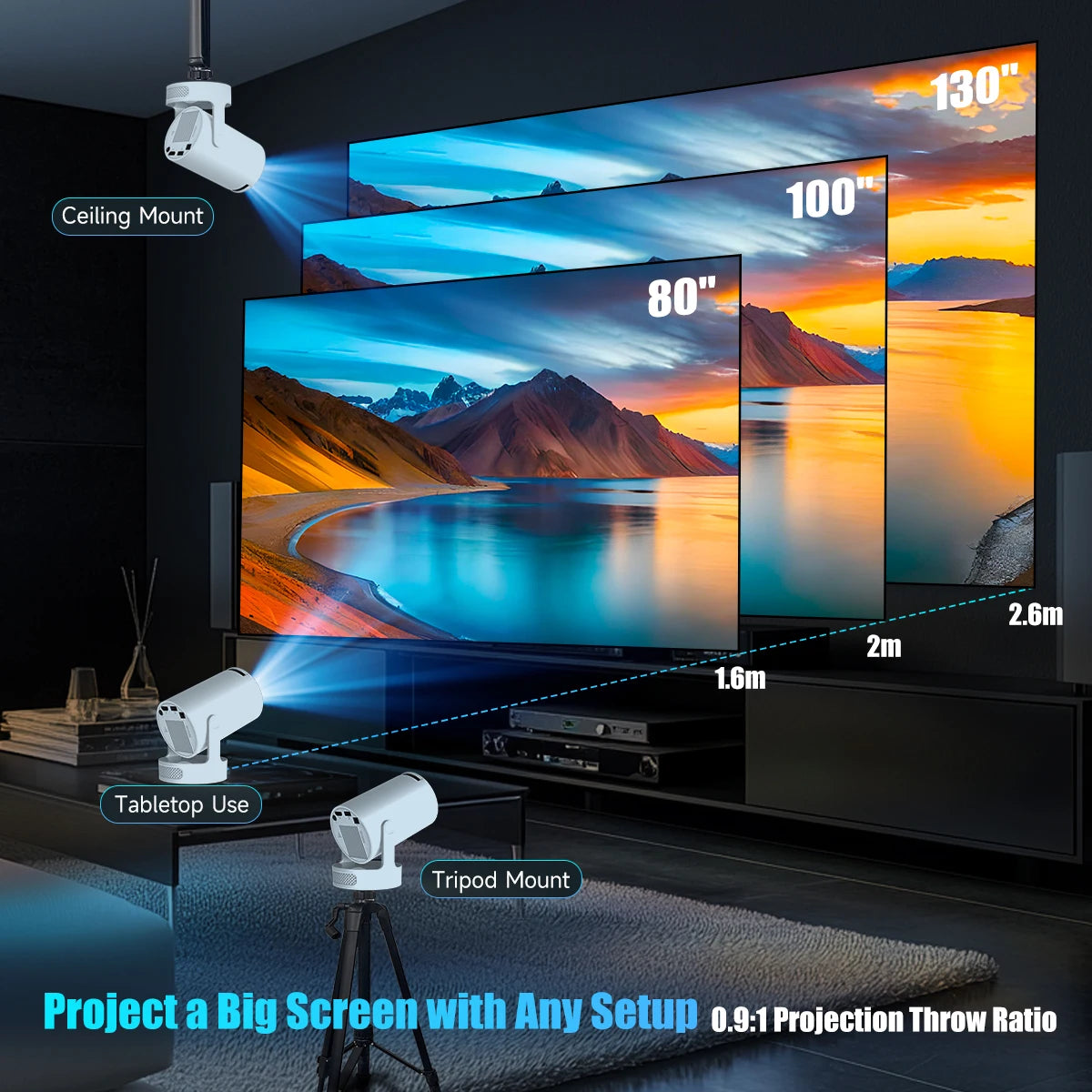 WiFi6 Projector with Android 11 & Dual WiFi 4K - Z A F L U X X - E M P I R E