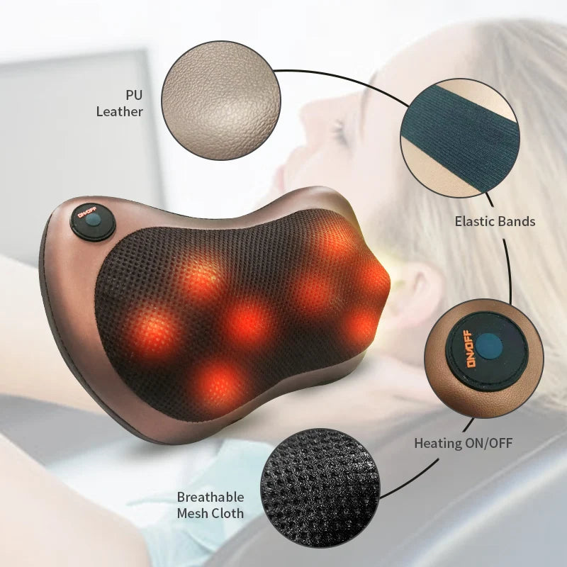 Electric Shiatsu Massage Pillow for Neck & Back - Z A F L U X X - E M P I R E