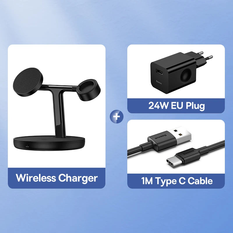 Baseus 3 in 1 20W Magnetic Wireless Charger Stand - Z A F L U X X - E M P I R E