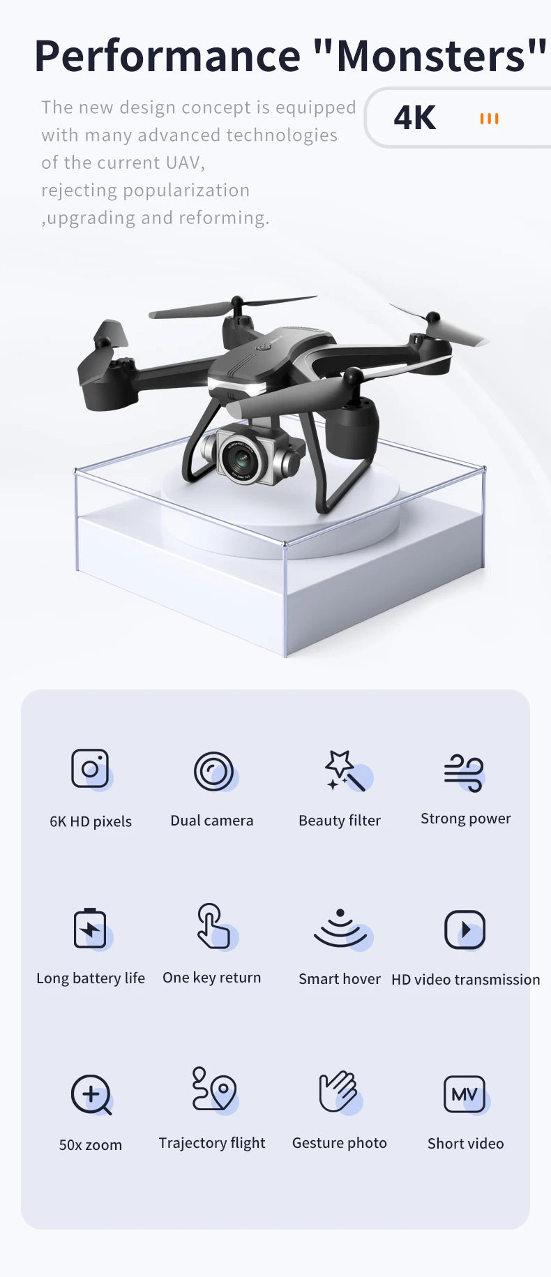 4K HD Dual Camera, 6K WIFI FPV Quadcopter - Z A F L U X X - E M P I R E