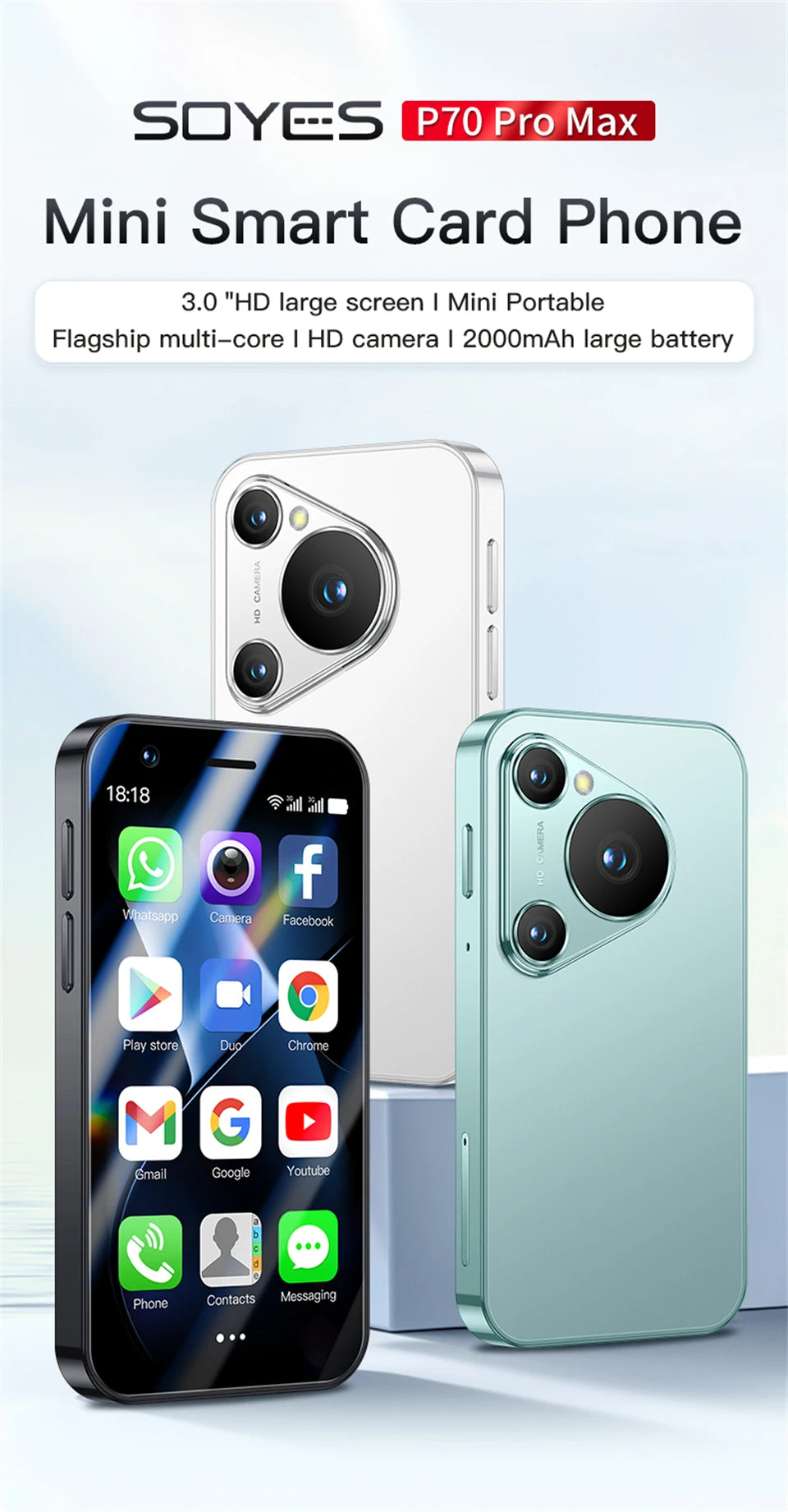 P70 Pro Max Mini Smartphone 3.0 with Face ID - Z A F L U X X - E M P I R E