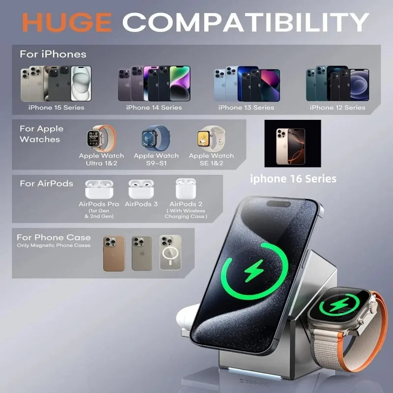 3-in-1 MagSafe Wireless Charger Dock - Z A F L U X X - E M P I R E