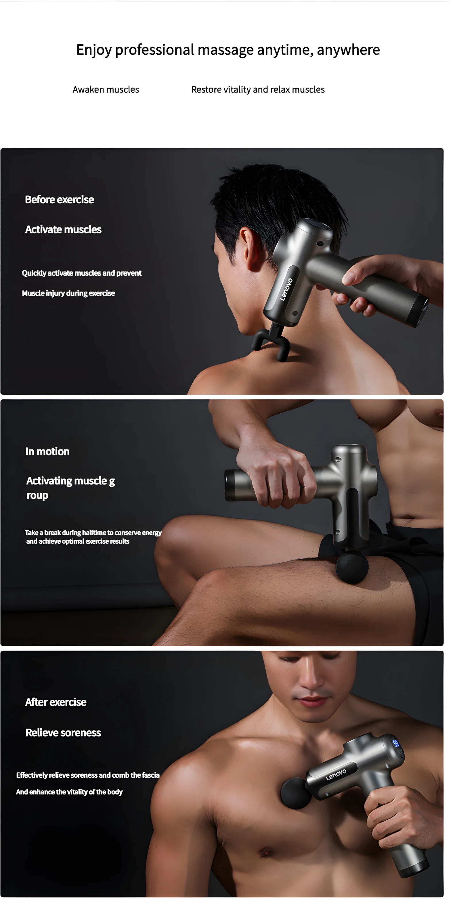 Fascia Gun LED Touch Screen Muscle Massager - Z A F L U X X - E M P I R E