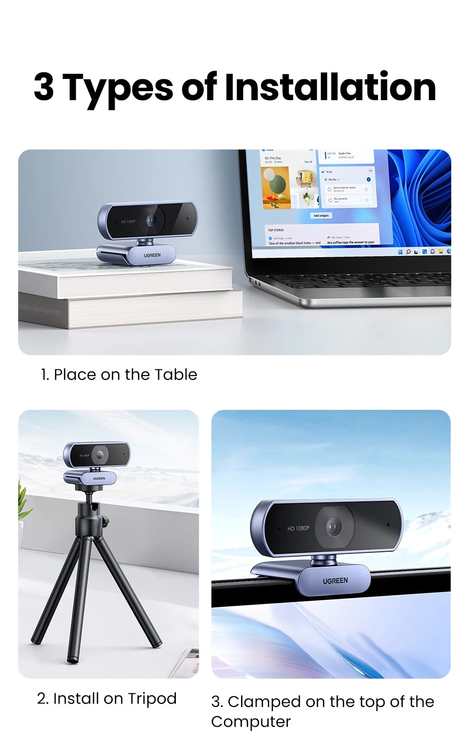 Mini Web Camera for Laptop & Computer Dual Microphones - Z A F L U X X - E M P I R E