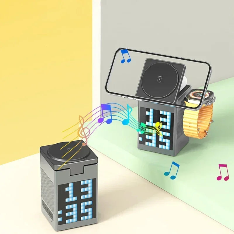 Multifunctional 6 in 1 Magnetic Wireless Charger Speaker Alarm Clock - Z A F L U X X - E M P I R E