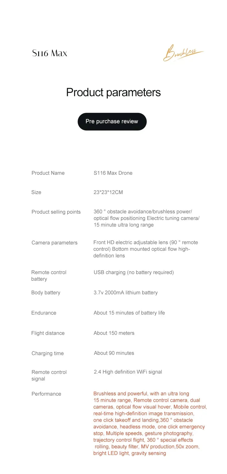 S116 MAX Professional Drone - Z A F L U X X - E M P I R E