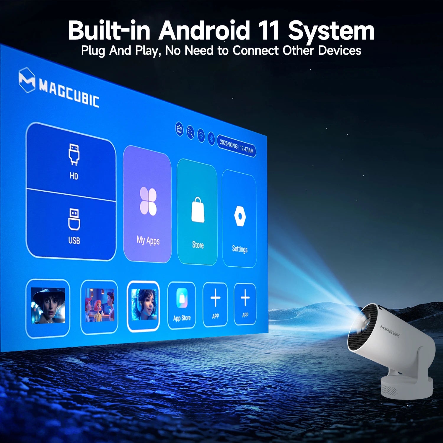 WiFi6 Projector with Android 11 & Dual WiFi 4K - Z A F L U X X - E M P I R E