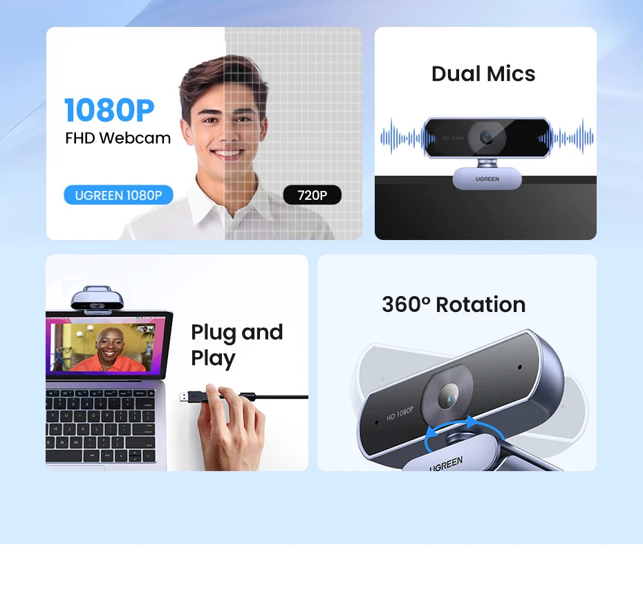 Mini Web Camera for Laptop & Computer Dual Microphones - Z A F L U X X - E M P I R E