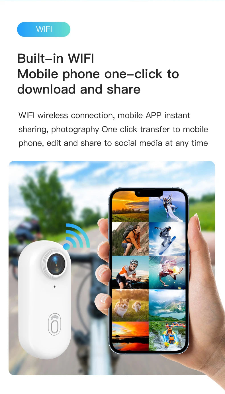 WiFi Thumb Sports Cam with Long Battery Life for Helmet & Motorcycle - Z A F L U X X - E M P I R E