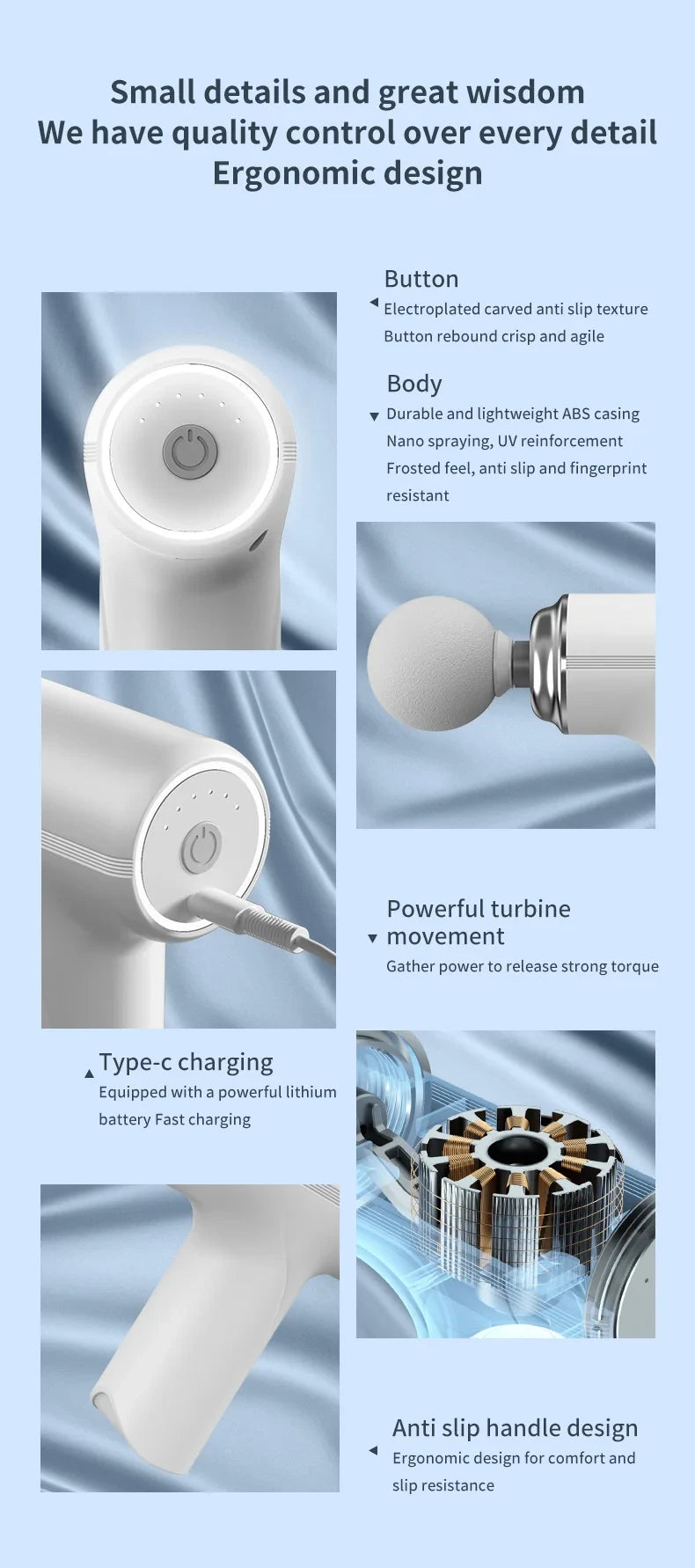 Portable AI Percussion Massage Gun with LED Light - Z A F L U X X - E M P I R E