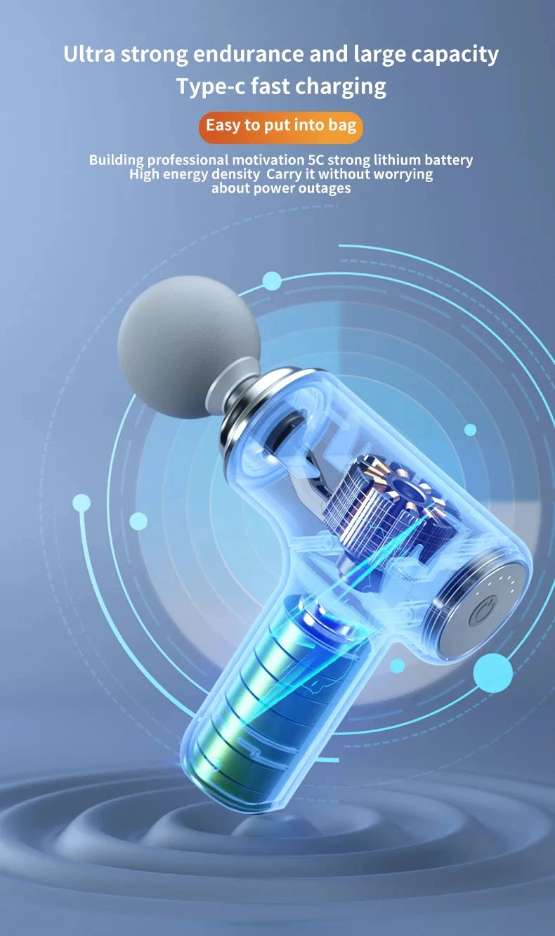 Portable AI Percussion Massage Gun with LED Light - Z A F L U X X - E M P I R E