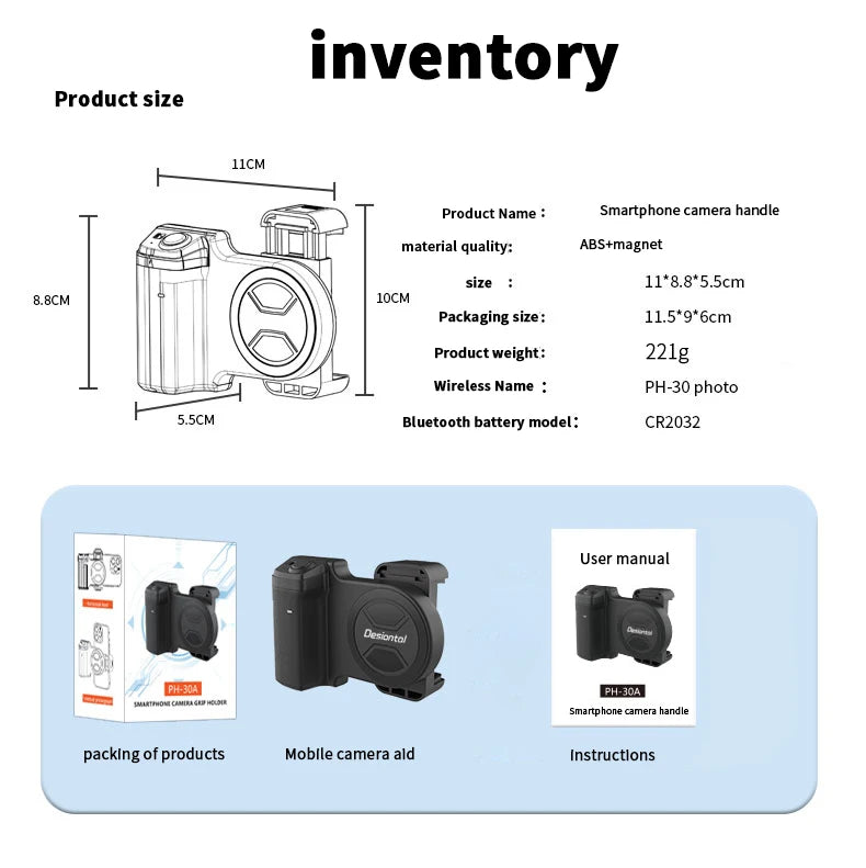 Bluetooth Camera Grip & Stabilizer - Z A F L U X X - E M P I R E