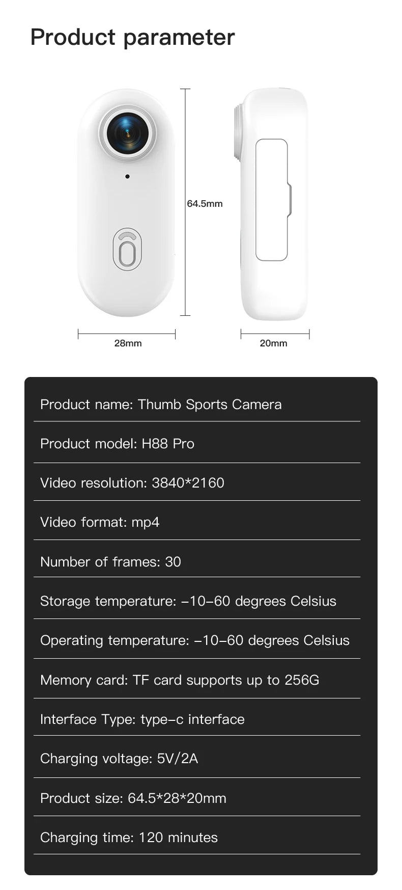 WiFi Thumb Sports Cam with Long Battery Life for Helmet & Motorcycle - Z A F L U X X - E M P I R E