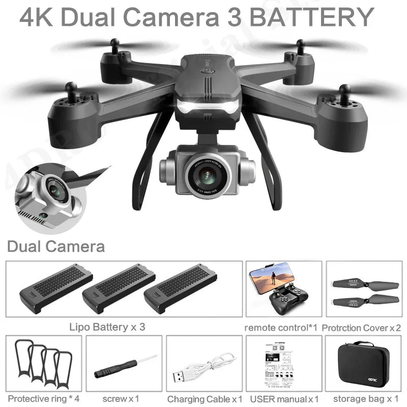 4K HD Dual Camera, 6K WIFI FPV Quadcopter - Z A F L U X X - E M P I R E