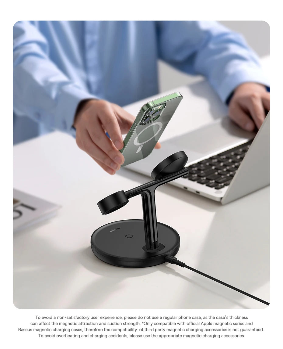 Baseus 3 in 1 20W Magnetic Wireless Charger Stand - Z A F L U X X - E M P I R E